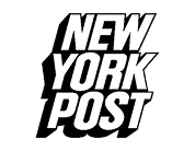 New york post logo in bold white lettering on a black background